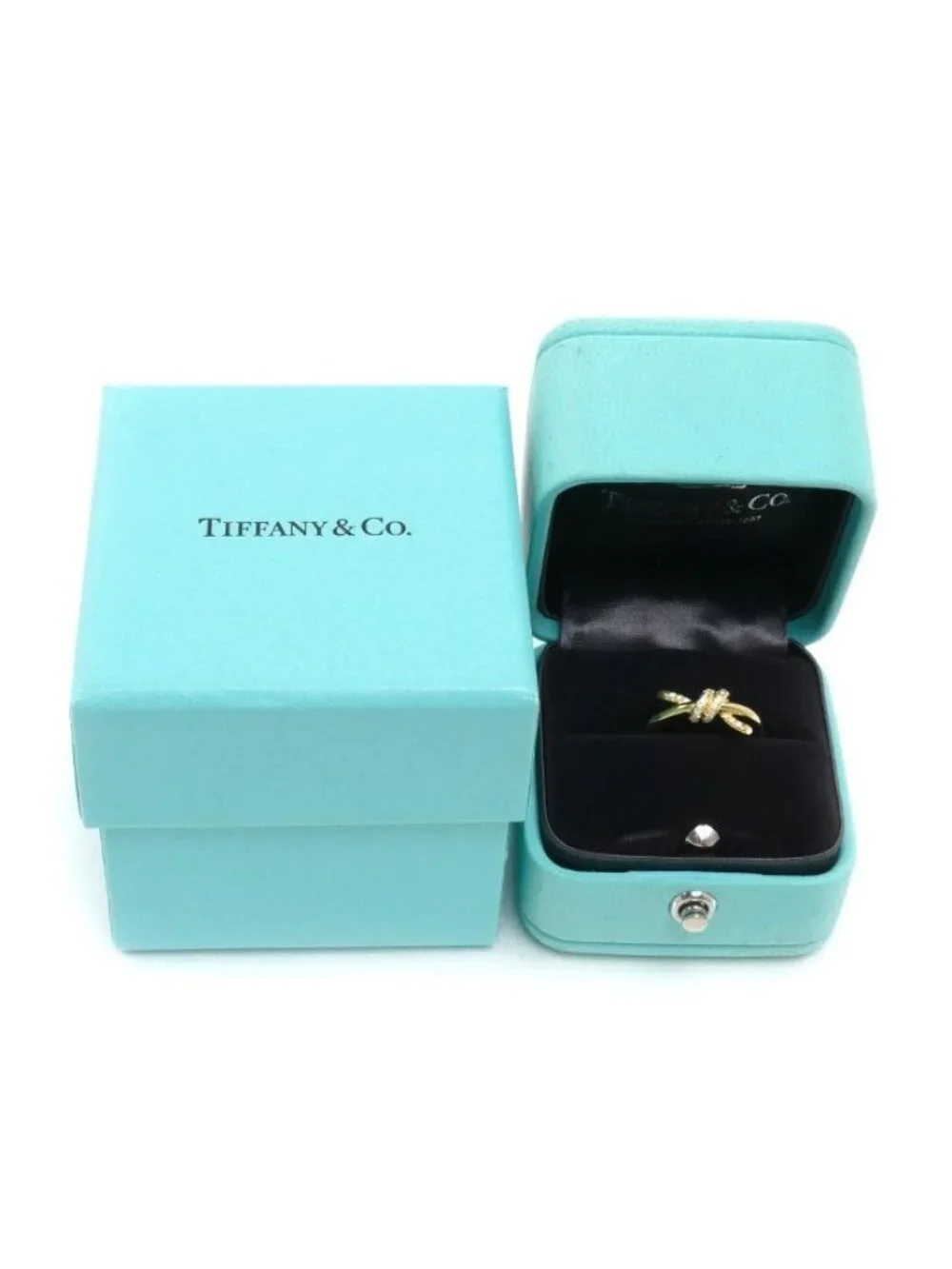 Tiffany & Co 18k Yellow Gold Knot Diamond Ring